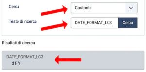 selezionare la costante formato data