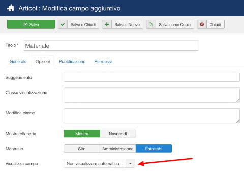 campi aggiuntivi joomla 5