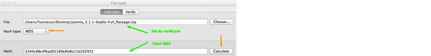 Verifica MD5 con File Hash