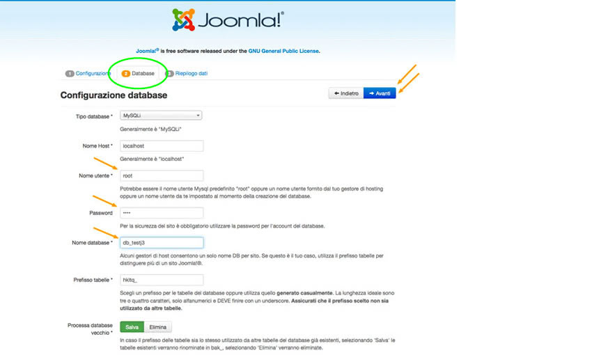 Installazione Joomla 3 Step 2