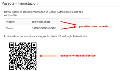 impostazione google authenticator