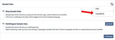 pulire dai moduli inutili