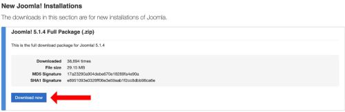 installazione di Joomla!® 5 Download .zip