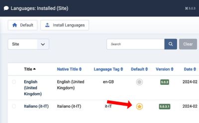 installazione lingua italiana