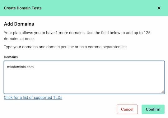Test Domain Monitoring - Add domain