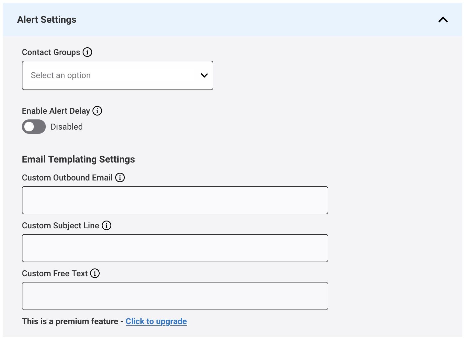 Test Uptime - contatti per alert
