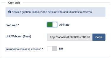 Cron web attivato
